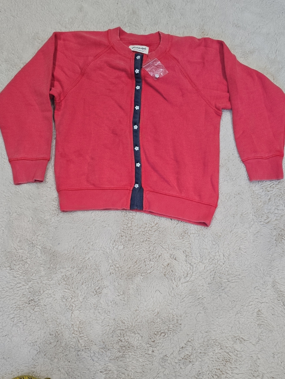 Free People Coral Pink Button-Front Sweater